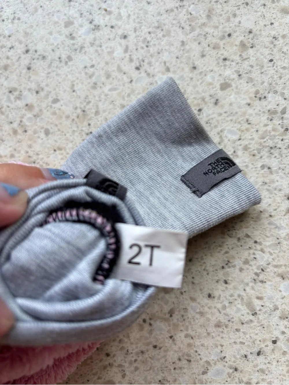 The North Face Kids Pink Warm & Cozy Mittens W/ Gray Cuffs little kid 2t